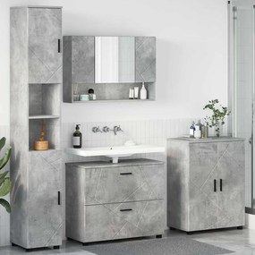 Fürdőszoba bútor szett 4 pcs Beton szürke 30 x 35 x 192 cm