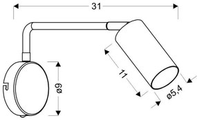 Fali lámpa TINA 1xGU10/15W/230V fekete/arany