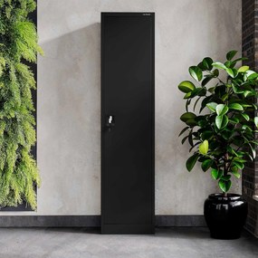 ALEX irodai irattároló fémszekrény, 450 x 1850 x 400 mm, fekete