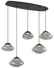 Design függőlámpa fekete füstüveggel, 5-ös - Gus