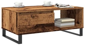 antik fa színű szerelt fa dohányzóasztal 90 x 50 x 36,5 cm