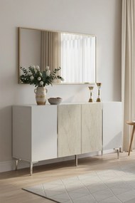 Poli 150 - White, Travertine, Silver