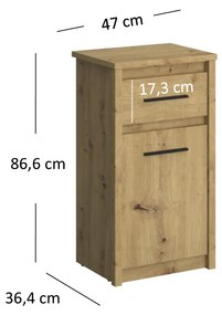 Komód Andra 1D1S (artisan tölgy). 1052744