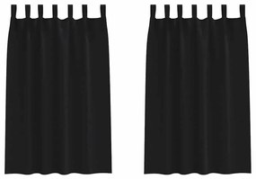 Függönyök függönyökkel 2 pcs Fekete 175x140cm Poliészter