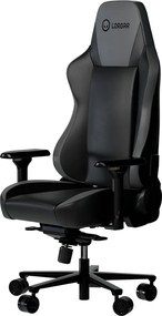 LORGAR Gamer szék, multiblokk mechanizmus, 4D karfák, 5 csillagos alumínium láb, gázlift, PU görgők, szövet műbőr, fekete-szürke
