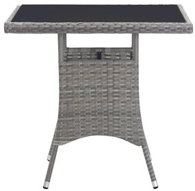 szürke polyrattan kerti asztal 80 x 80 x 74 cm
