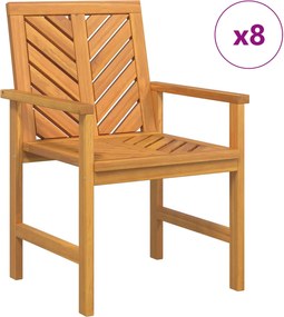 vidaXL Étkezőszék 8 pcs Természetes 62,5 x 59 x 89 cm Tömör Akácfa