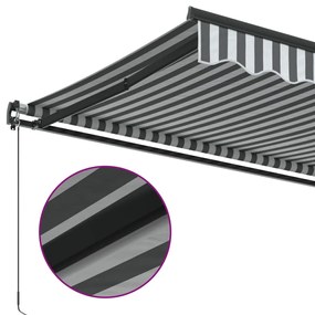 antracitszürke és fehér kézzel kihúzható napellenző 400x350 cm