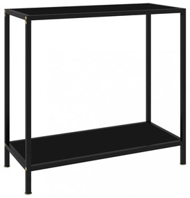Fekete edzett üveg tálalóasztal 80 x 35 x 75 cm