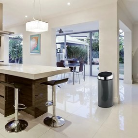 Sötétszürke acél érintésre nyíló szemetes 30 l – MSV