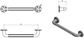Aqualine, Műanyag szilárdságú fogantyú, 450mm, MD240