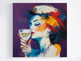 Canvas Vászonkép Színes Portré Nő Bor Absztrakt 40x40