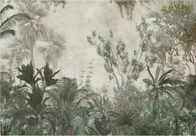Flizelin fotótapéta Beton trópusok dzsungel pálmafák relaxáció 150x105 +ragasztó