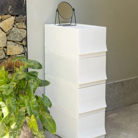 Wave twin Snow moduláris tárolódoboz kerekekkel 54,6 x 43,4 x 22 cm, széles - 2 fiók - kerekek