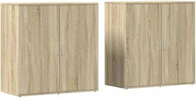 vidaXL 2 db sonoma tölgy színű szerelt fa tálalóasztal 79 x 38 x 80 cm