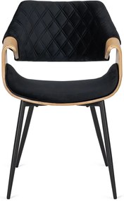 Elegáns Bársony Étkezőszék Fekete/Aranytölgy Színben. DAKOTA