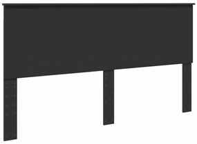 vidaXL Tárolós Ágy fejtámlával fiókkal Fekete 200 x 200 cm Faanyag