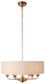 Endon 110722 - Láncos csillár HIGHCLERE 6xE14/40W/230V bézs/sárgaréz átm. 55 cm