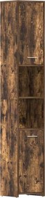 vidaXL füstös tölgy színű szerelt fa fürdőszobaszekrény 30x30x183,5 cm