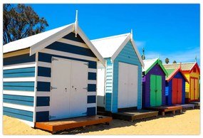 Kép - Brighton Beach, Melbourne, Ausztrália (90x60 cm)