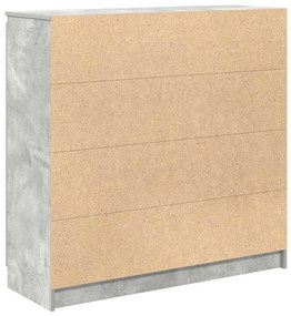 betonszürke szerelt fa tálalószekrény fiókos 100,5x35x98,5 cm