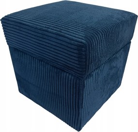 Négyzet alakú nyitható puff, sötétkék szín