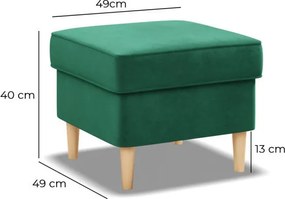 Uszak lábtartó, bársony, zöld