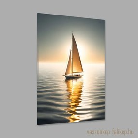 Vitorlás a napnyugtában – Prémium vászonkép elegáns otthonokba 40x60cm