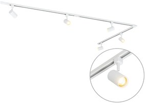 Modern fehér 1 fázisú sínrendszer 5 spotlámpával - Iconic Jeana