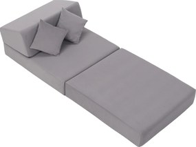 Összecsukható matrac/fotel, 2v1, világosszürke, PELOS