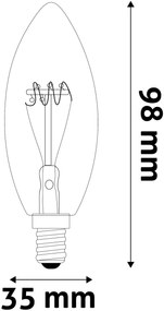 Avide LED Soft Filament Candle 3W E14 EW 2700K