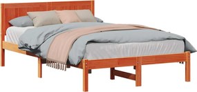 vidaXL Ágykeret Barna 135 x 190 cm Tömör fenyőfa