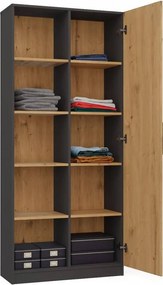 RD-80 polcos szekrény, antracit-tölgy