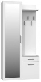 Aldabra Duo előszobafal, 50x180x35 cm, fehér