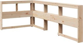 vidaXL Könyvespolc fejtámla L-alakú 80 cm tömörfa fenyőfa
