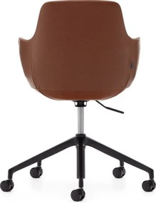 Konyakbarna bőrutánzat irodai szék Tissiana – Kave Home