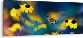 Kép - Sárga pillangó virággal (120x50 cm)