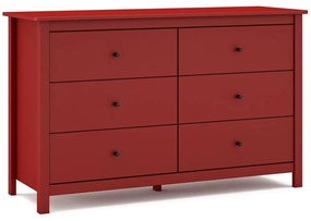 Piros borovi fenyő alacsony komód 130x80 cm Misti – Marckeric