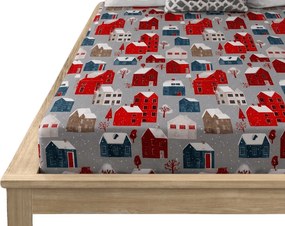 Mikroszálas lepedő WINTER COTTAGE szürke 180x200 cm