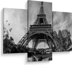 Kép - Eiffel-torony, fekete-fehér (90x60 cm)