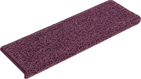vidaXL 15 db lépcsőszőnyeg, 65 x 21 x 4 cm, sötétlila, téglalap alakú széllel