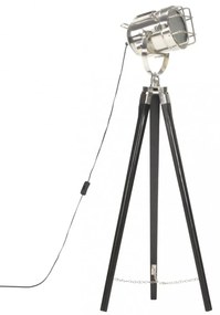 fekete háromlábú tömör mangófa állólámpa 97 cm