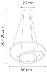 Lucide 46402/99/31 - LED Dimmelhető csillár zsinóron TRINITI LED/136W/230V fehér