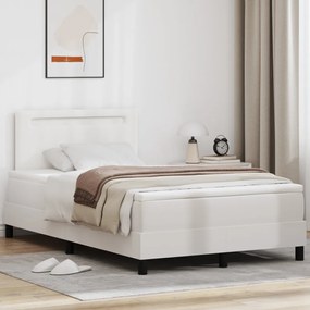 Boxspring Ágy Matraccal, Fehér, Kis Dupla, Műbőr