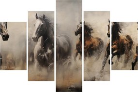 Kép - Olajfestmény lovakról (150x105 cm)