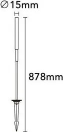 UNIVERSO Kerti lámpa nád formájú DC:24V 0.5w 60lm 4000k IP65 Fekete/arany D15x878mm