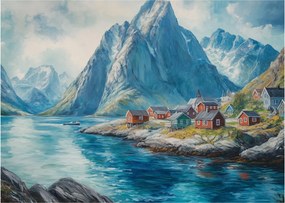 Kép - Norvég falu (70x50 cm)
