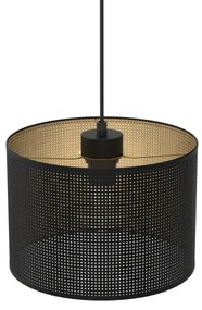 Csillár zsinóron LOFT SHADE 1xE27/60W/230V á. 25 cm fekete/arany