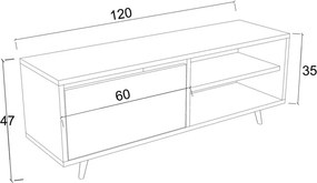 Maku TV-állvány, travertin, 120 cm