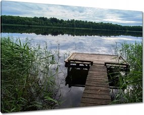 Vászonkép 100x70 Híd a horgász számára